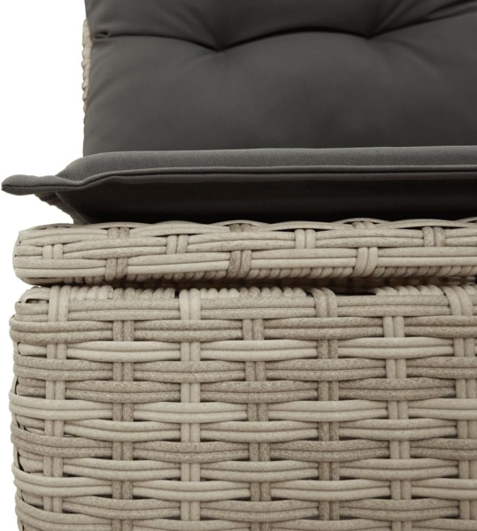 vidaXL 5-tlg. Garten-Sofagarnitur mit Kissen Hellgrau Poly Rattan 3221091 Bild 7