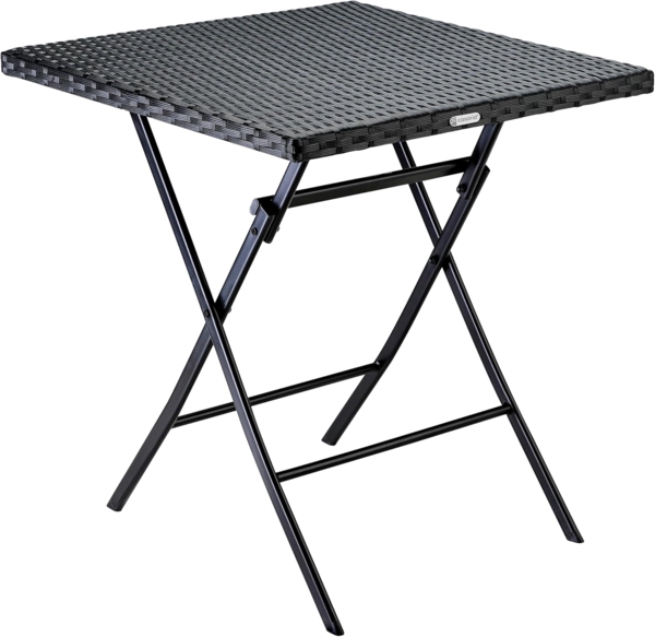 Casaria Klapptisch Rom (1-St), Polyrattan 65x65cm Platzsparend Klappbar Tragbar 60kg Belastbarkeit