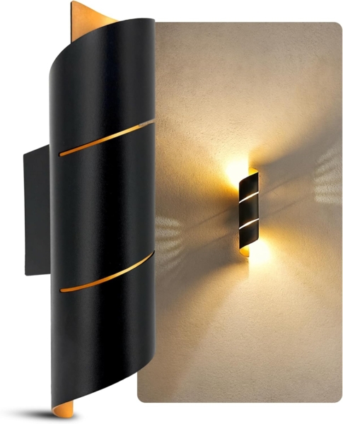 SSC-LUXon LED Wandleuchte Wandlampe VYRA LINE schwarz Up & Down inkl. G9 LED 3W warmweiß dimmbar, Warmweiß