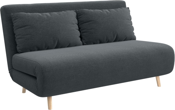 HOMCOM 3 in 1 Schlafsofa 2 Sitzer Sofa mit Schlaffunktion, 191x141 cm Klappbar Couch Schlafcouch mit 3-stufig Verstellbarer Rückenlehne und Kordoptik für Wohnzimmer, Dunkelgrau