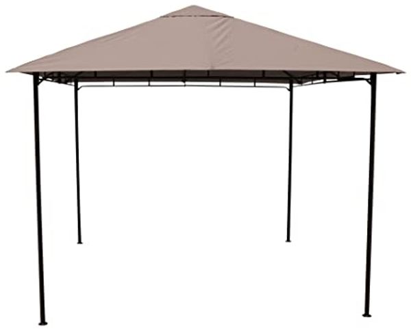 GRASEKAMP Qualität seit 1972 Pavillon Rimini Flex 3x3 m Taupe Party Zelt Antik Garten