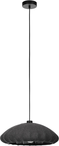 Eglo 43961 Hängeleuchte BARLASTON Stahl schwarz, Textil grau E27 1X40W H:110cm Ø45cm dimmbar