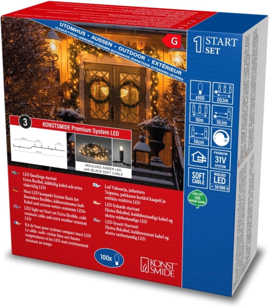 Konstsmide LED System Startset 20,1 m mit 100 Lichtern in Bernstein 4912-817