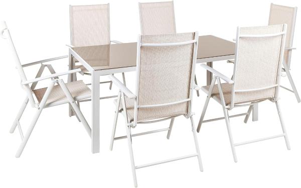 Gartentisch Set Glas Beige CATANIA