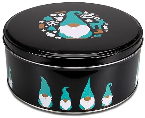 Städter Gebäckdose Wichtel Keksdose Schwarz Rund Weißblech Plätzchendose 22 cm