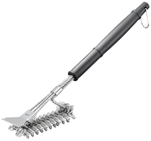 Gefu borstenfreie Grillbürste BBQ, Schwarz/Silber, 44 cm