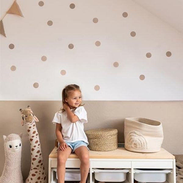 lilimaus Wandsticker Herzen / Punkte für Kinderzimmer - Wandtattoo selbstklebend (36 St), Stilvolle Wandtattoos für Baby- und Kinderzimmer, einfach ablösbar