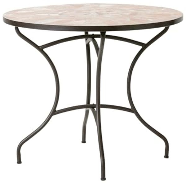 Dehner Gartentisch Mosaiktisch Chiara, 4 Sitzplätze, versch. Größen, terra-rosé, verspielter, romantischer Gartentisch im mediterranen Design