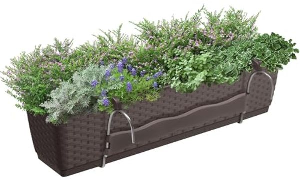 Deuba Blumenkasten 12 Liter Selbstbewässerungssystem Umbra
