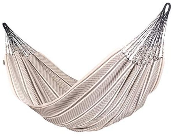 La Siesta Kingsize-Hängematte FLORA zebra beige Doppelhängematte XXL aus Bio-Baumwolle