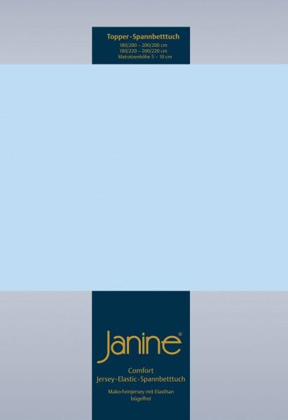 Janine Topper Comfort Jersey Spannbetttuch|90x190 cm - 100x220 cm| hellblau