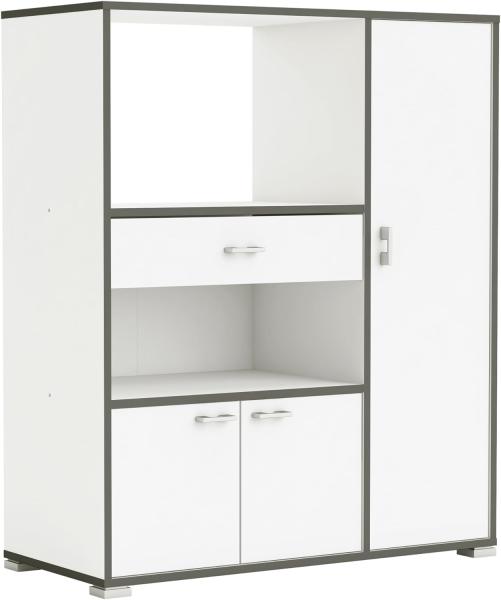 Beistellschrank >Buzz< in Matt weiss - 90x107x40cm (BxHxT)