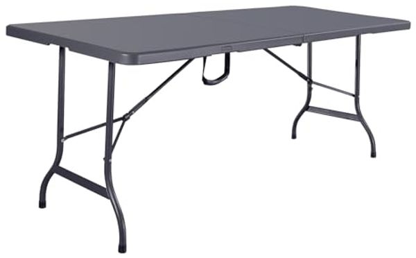 HATTORO Buffettisch Klapptisch Campingtisch Gartentisch Tisch Koffer 180 cm Grau