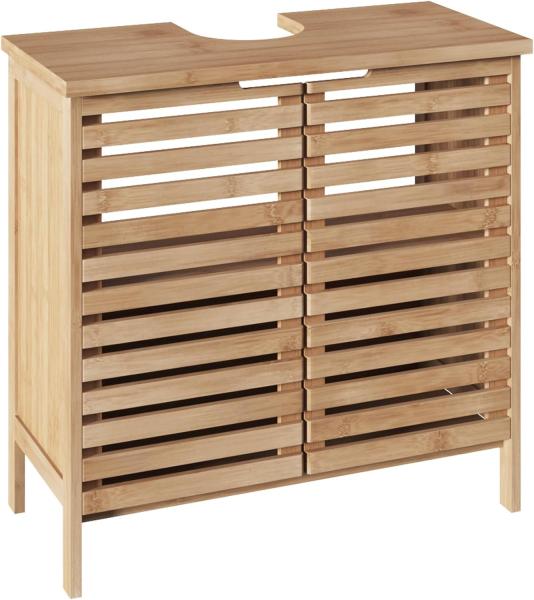 Waschbeckenunterschrank aus Bambus SICELA, natürliche Holzfarbe, 60 x 28 x 80 cm