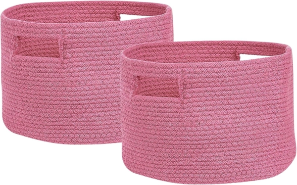 Textilkorb Baumwolle rosa ⌀ 30 cm 2er Set CHINIOT