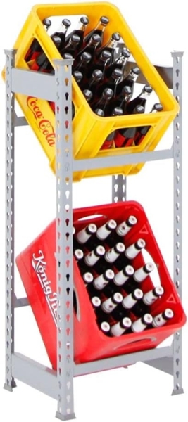 PROREGAL® Flaschenregal Getränkekistenregal Kastenegal CAMEL 2 Ebenen 100 x 40 x 30 cm Grau, Robustes Getränkekistenregal für 2-6 Kisten Garage Keller Küche