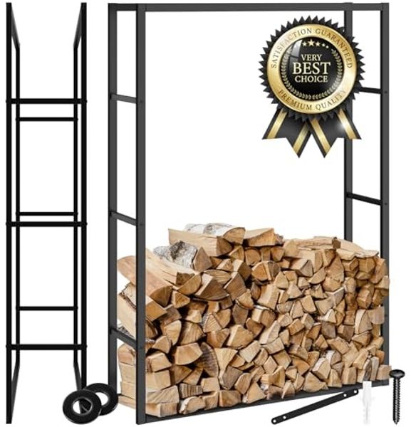 tectake Kaminholzregal Holzlager Tuby, für In- & Outdoor, 100,5x25x150cm, BxTxH:100.5x25x150,00 cm, Industrial-Look