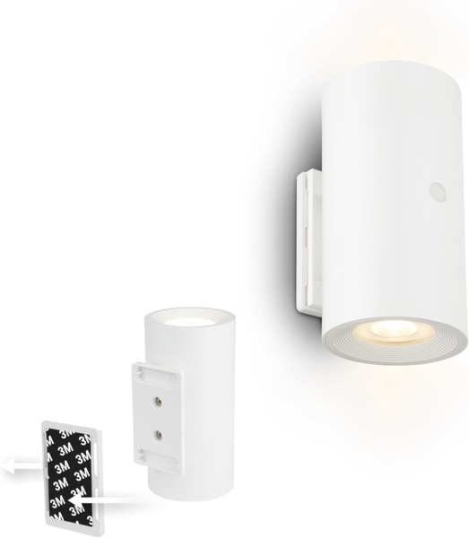 BRILONER Sticklights - LED Wandleuchte ohne Stromanschluss und ohne Bohren mit Akku, Touch, dimmbar, warmweißes Licht, Wandlampe zum Kleben, Leselampe, Wohnzimmerlampe, Flurlampe, 6,1x12 cm, Weiß