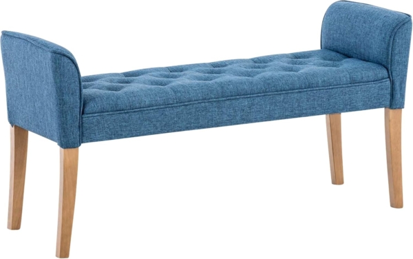 CLP Chaiselongue Cleopatra Gestell aus Kautschukholz,blau antik-hell