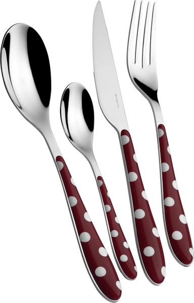 Bugatti psrg-014 F50 gepunktet Besteckgarnitur, 24-teilig Edelstahl Rot Granat 22 x 8 x 30 cm