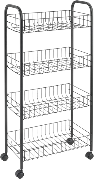 METALTEX 344504000 Ascona Lava Allzweckwagen 4 Etg. 41 x 26 x 86 cm TouchTherm, matt schwarz