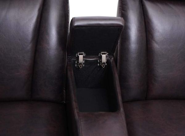 2er Kinosessel HWC-H30, Relaxsessel Fernsehsessel Zweisitzer Sofa, Staufach Soft Touch Kunstleder MVG ~ braun Bild 6