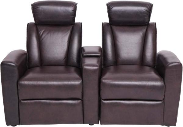 2er Kinosessel HWC-H30, Relaxsessel Fernsehsessel Zweisitzer Sofa, Staufach Soft Touch Kunstleder MVG ~ braun Bild 8