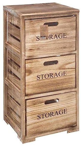 FIVE – Möbelstück auf Rädern, 3 Schubladen aus Holz, Stil Kiste Höhe 82 cm - 5five Simple Smart Bild 3