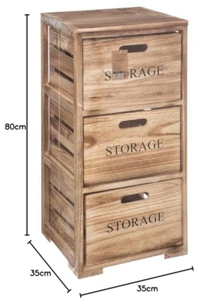 FIVE – Möbelstück auf Rädern, 3 Schubladen aus Holz, Stil Kiste Höhe 82 cm - 5five Simple Smart Bild 2