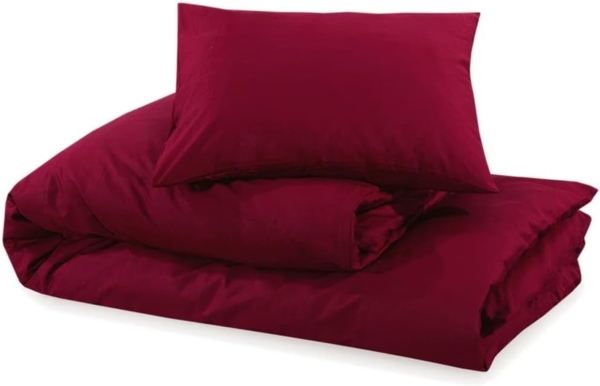 vidaXL Bettwäsche-Set Bordeauxrot 225x220 cm Baumwolle 136188 Bild 6
