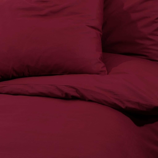 vidaXL Bettwäsche-Set Bordeauxrot 225x220 cm Baumwolle 136188 Bild 7