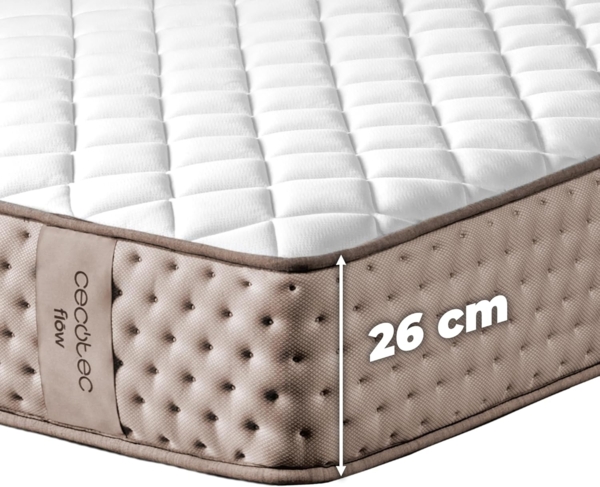 Cecotec Viskoelastische Matratze und Taschenfedern Flow 6790 Hybrid 135x180. Mehrschichtig, Höhe 26 cm, hohe Festigkeit, Unabhängigkeit Liegeflächen, Atmungsaktivität, Doppelseitigkeit Winter/Sommer Bild 3
