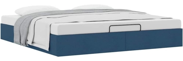 Ottoman-Bett ohne Matratze Blau 200x200 cm Stoff 3310909