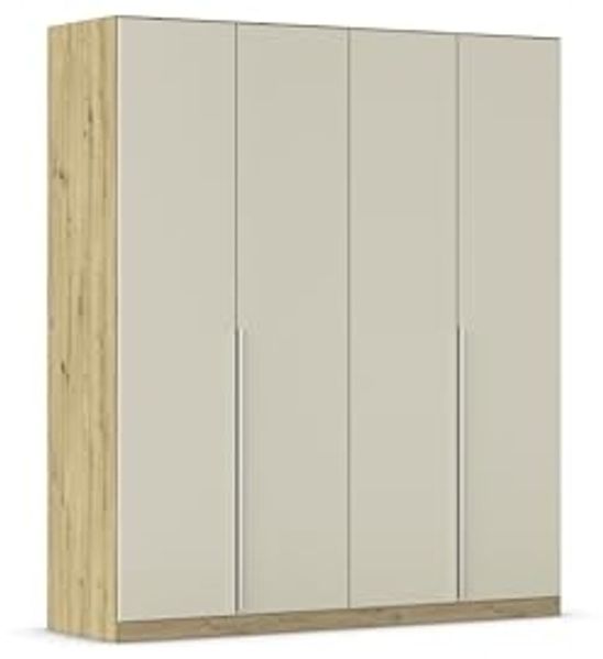 Rauch Möbel Alabama, Kleiderschrank für Schlafzimmer, Kinderzimmer, Wohnzimmer, Garderobe, Flur, 4-türig, mit Zubehör Premium, Farbe Beige/Eiche Artisan. Holz, Breite 181 cm
