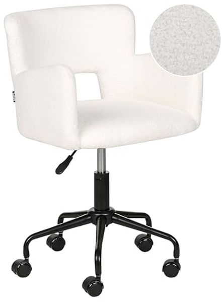 Bürostuhl Bouclé Cremeweiß SANILAC