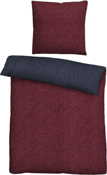 biberna Melange-Flanell Bettwäsche 0840500 MELANGE UNI, rost, 1x 155x200 cm + 1x 80x80 cm