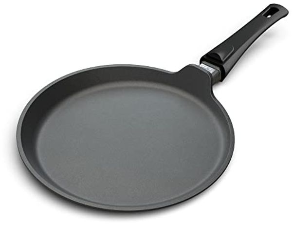 Hoffmann Germany Crêpepfanne Crepe Pfanne Ø 28 cm, Made in Germany alle Herdarten, Aluguss (1-tlg, 1x Crêpepfanne Ø 28 cm), abnehmbarer Griff, Induktion, Antihaft, einseitig erhöht