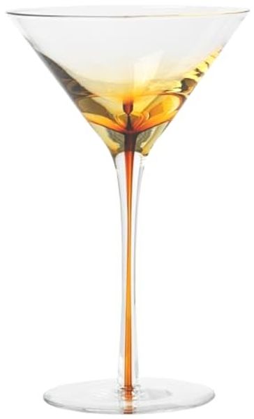 Broste Copenhagen Cocktailglas Amber Martiniglas caramel 18,9cm, Mundgeblasenes Glas, Amber Martiniglas