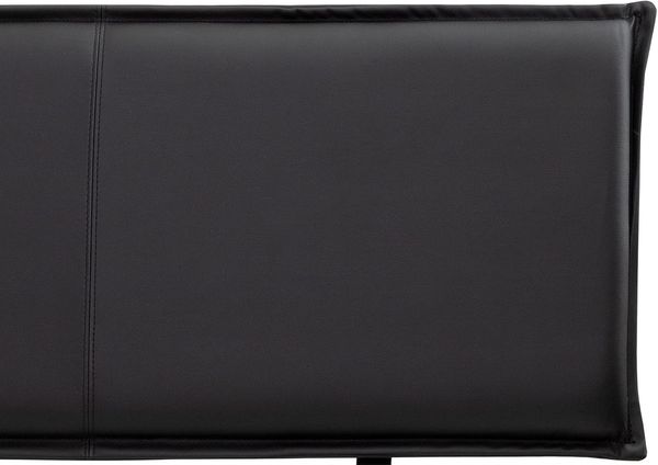 Möbel-Eins CURBY Wangenbett mit Polster-Kopfteil, Material Massivholz, rustikale Altholzoptik, Fichte gebürstet Vintage 120x200 cm Kunstleder Schwarz ohne Steppung Bild 3