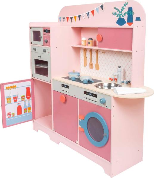 small foot 11465 Kinderküche \"Mädchentraum\" aus Holz, Multifunktionsküche in Rosatönen, mit viel Zubehör, ab 3 Jahren Bild 6