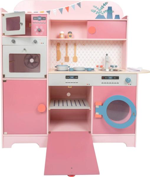 small foot 11465 Kinderküche \"Mädchentraum\" aus Holz, Multifunktionsküche in Rosatönen, mit viel Zubehör, ab 3 Jahren Bild 5