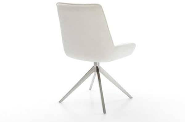 Drehstuhl Taimi-Flex Bouclé Soft Beige Kreuzgestell breit Edelstahl 360° drehbar Wippfunktion Bild 6