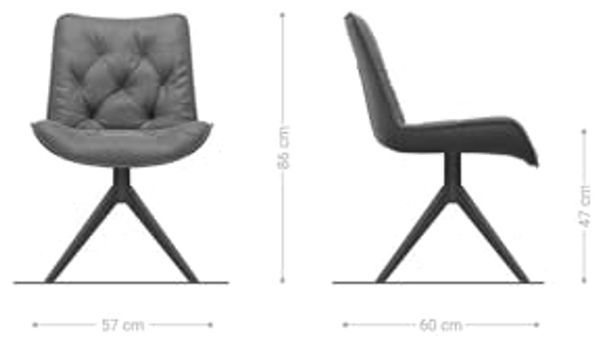 Drehstuhl Taimi-Flex Bouclé Soft Beige Kreuzgestell breit Edelstahl 360° drehbar Wippfunktion Bild 7