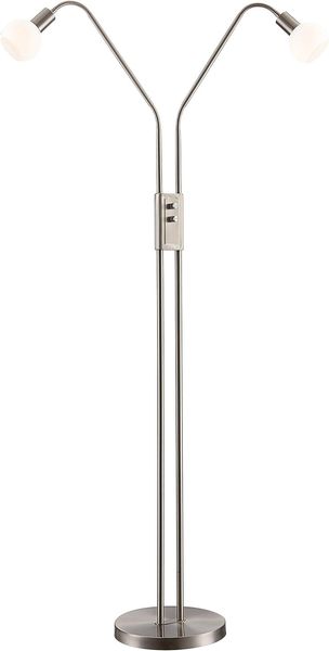 Wofi Led Stehlampe NOIS nickel matt 2 flg.