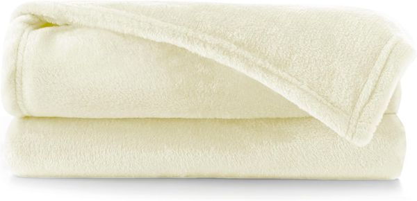 DecoKing Kuscheldecke 200x220 cm Ecru Decke Microfaser Tagesdecke Fleece weich sanft kuschelig weich sanft kuschelig Ivory Elfenbein Mic