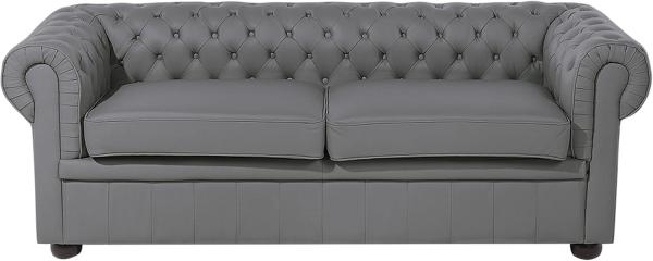 Sofa Leder grau CHESTERFIELD