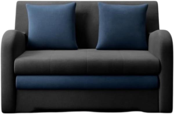 Designer Sofa Arian mit Schlaffunktion und Stauraum Schwarz/Blau