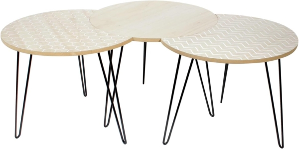 HOME DECO FACTORY Tabelle, Holz, Metall, Beige/Weiß, Einheitsgröße HD3881, beige/weiß Bild 5