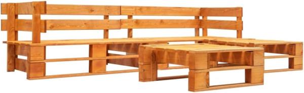 vidaXL 4-tlg. Garten-Paletten-Sofagarnitur Holz Honigbraun 277457