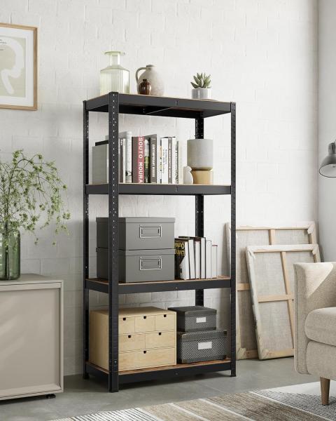 Songmics Schwerlastregal mit 5 Ablagen, Stahl / MDF, Schwarz / Vintagebraun, 160 x 40 x 80 cm Bild 9